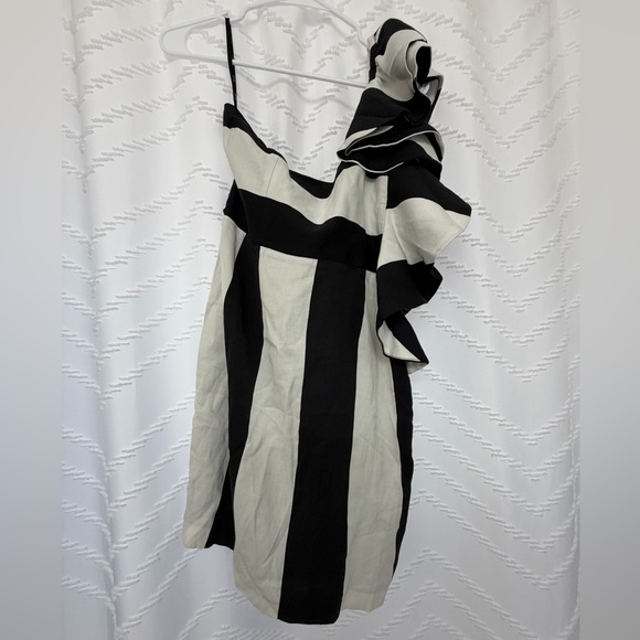 Bardot Dresses & Skirts - Bardot One Shoulder Black and White Dress